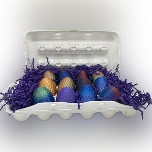 1 Dozen -Threaded Dragon Egg Stash Jar | Dragon Scales Egg | Threaded Easter Egg